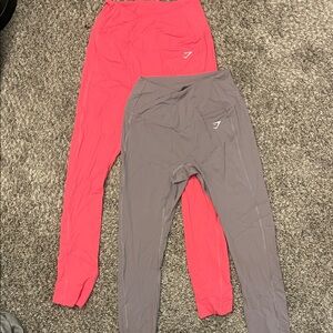 Gymshark Pink and Gray Leggings Set